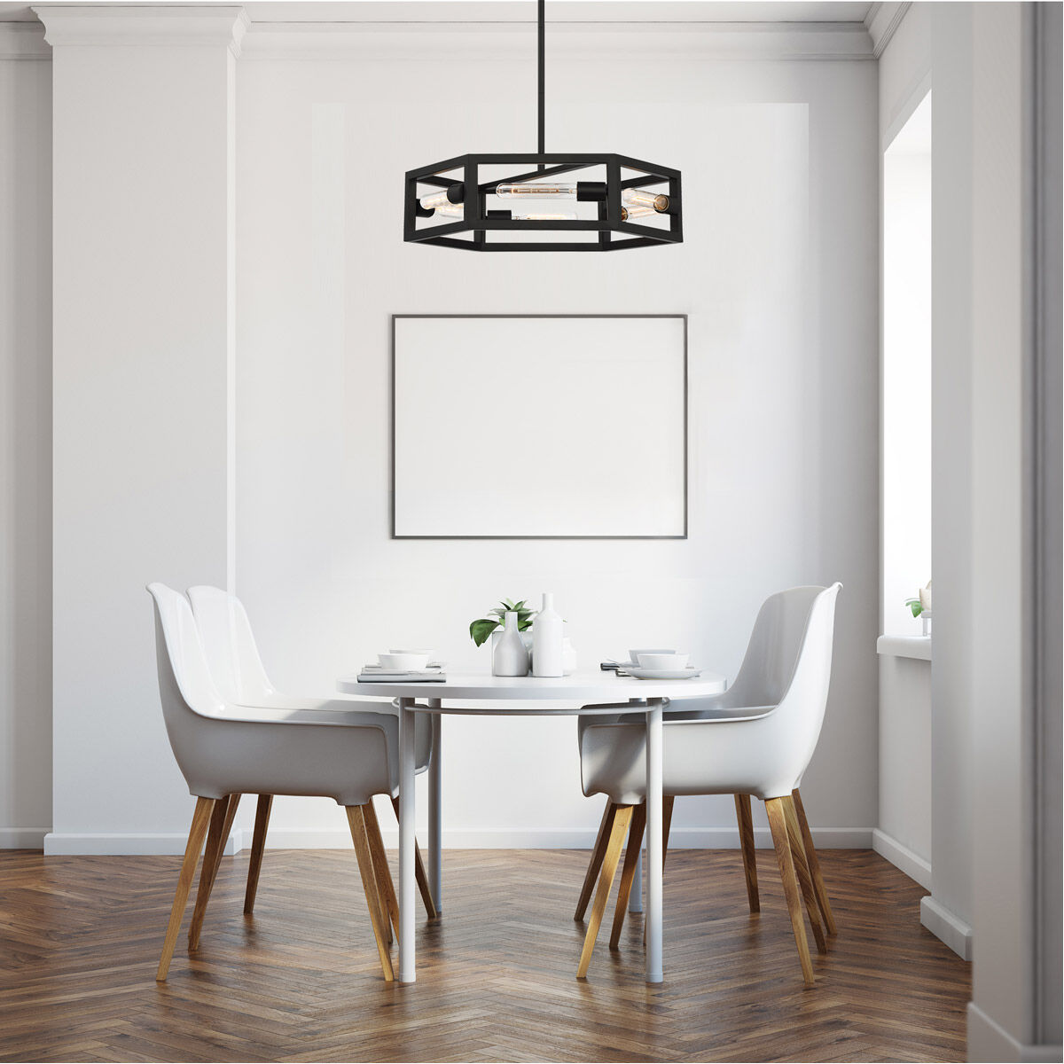 Designers Fountain D224M 6CH MB Urban Oasis 6 Light 24 inch Matte Black Chandelier Ceiling Light